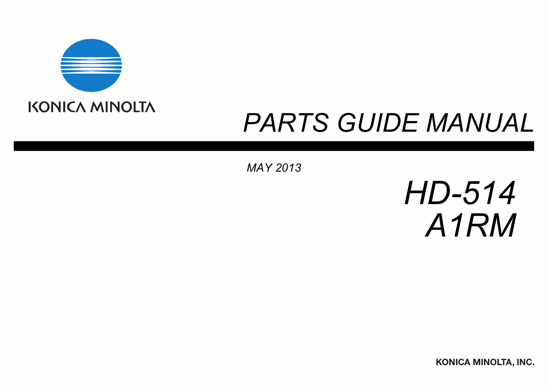 Konica-Minolta Options HD-514 A1RM Parts Manual-1